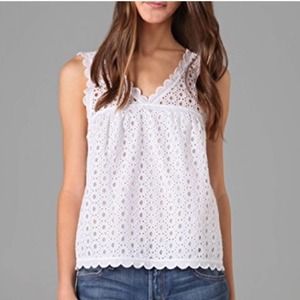 Juicy Couture Bonnie White Eyelet Tank